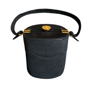 VTG Duette by Maycraft of California Black Suede Oval-shape Bag, Excellent!